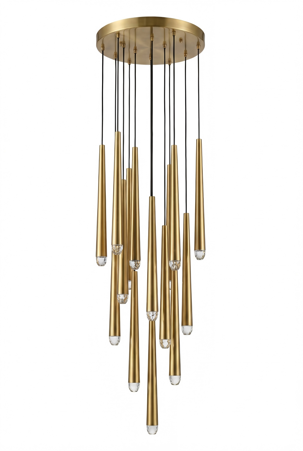 Cascade Cone Pendant Light – #1 Brushed Brass Cone Glow for Kitchen Islands, Dining & Foyers | Aurorae Lighting