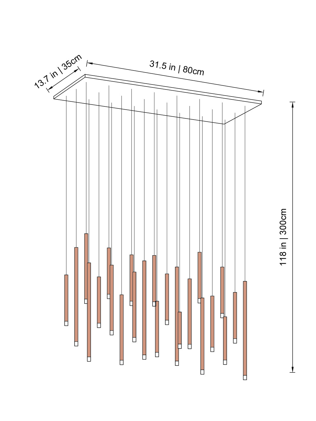 Modern entryway illuminated by Aurorae Lighting Clustered Tubes LED chandelier