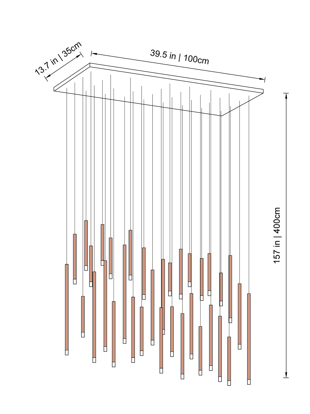 The impressive scale of Aurorae Lighting's Clustered Tubes LED light sculpture