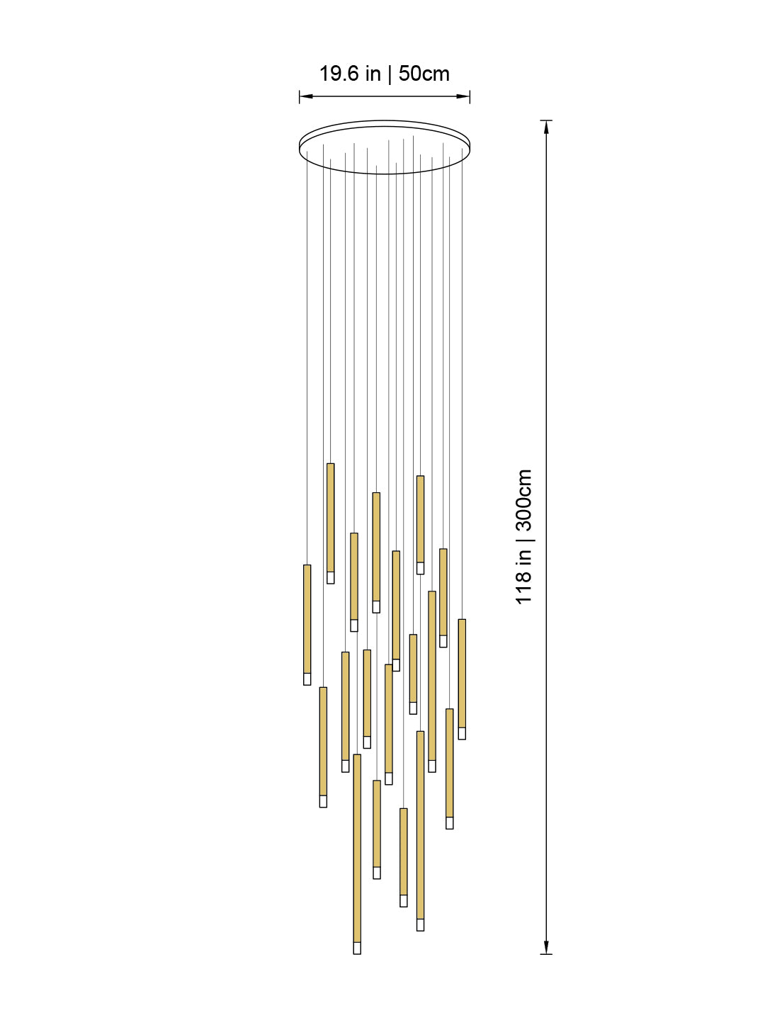 multi long tube foyer pendant lighting fixture