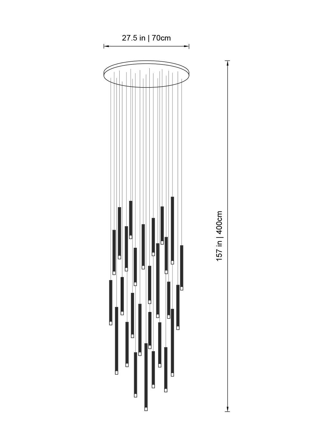 multi tube foyer pendant light fixture