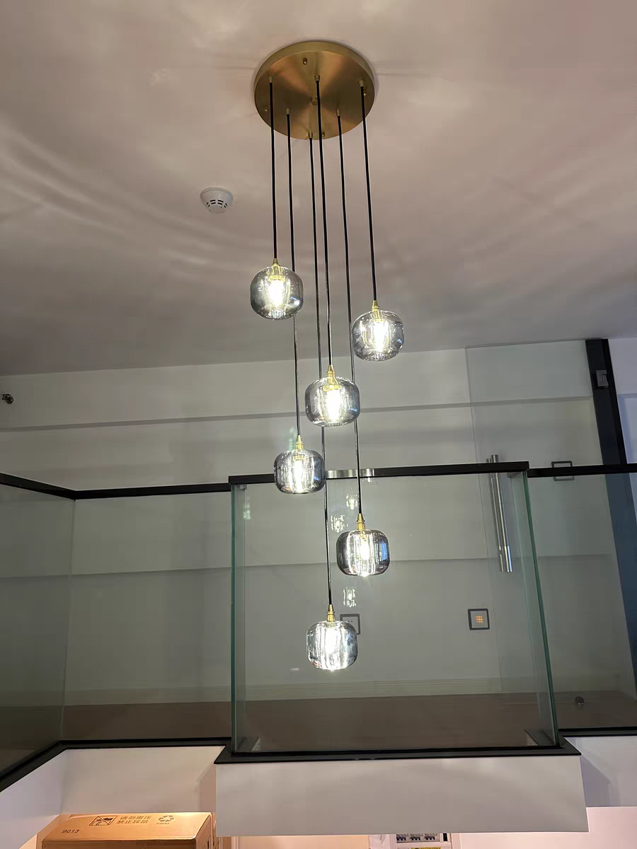Night view of illuminated Cubes Pendant Light