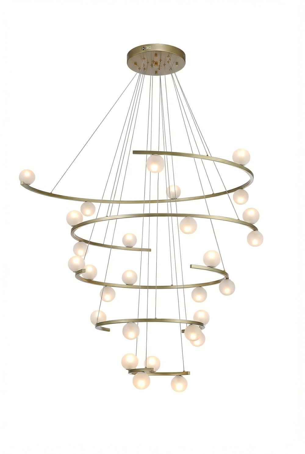 Half Ring LED Chandelier – #1 Gold Tiered Arc Glow for Dining Rooms, Living & Entryways | Aurorae Lighting