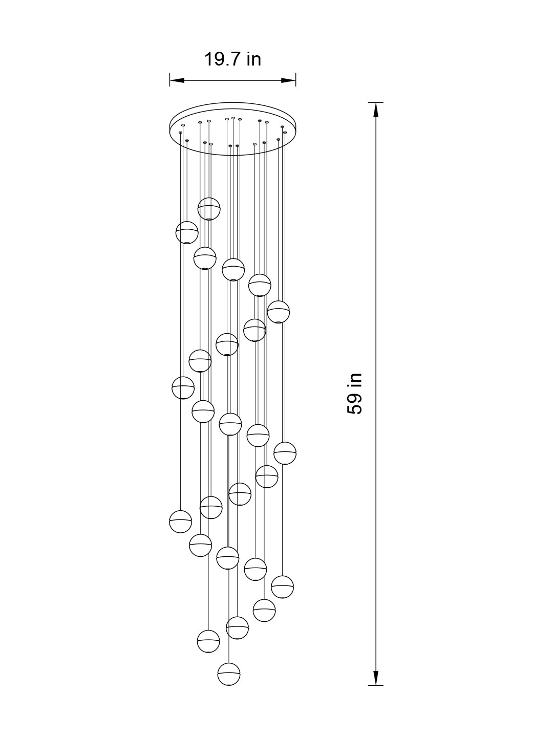 dimension of spiral globe stairwell pendant lighting 