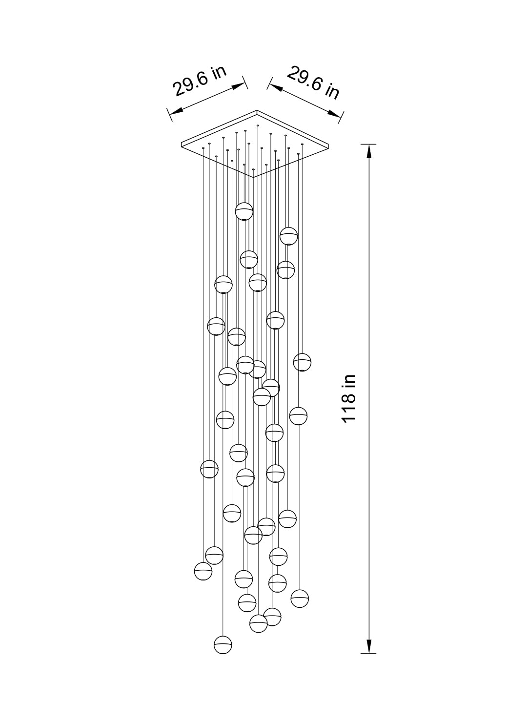 random drop crystal globe pendant light