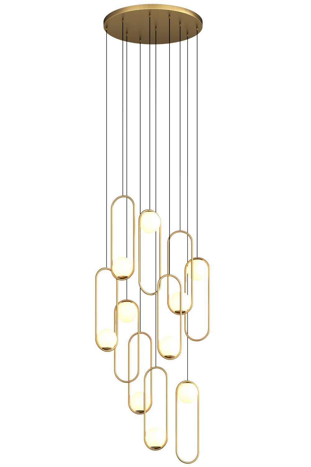 Gold finish on the Aurorae Lighting modern LED opal glass fixture