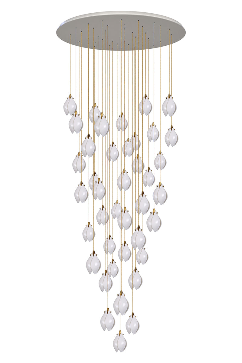 Cluster Bloom Chandelier by Aurorae Lighting in a modern living room
