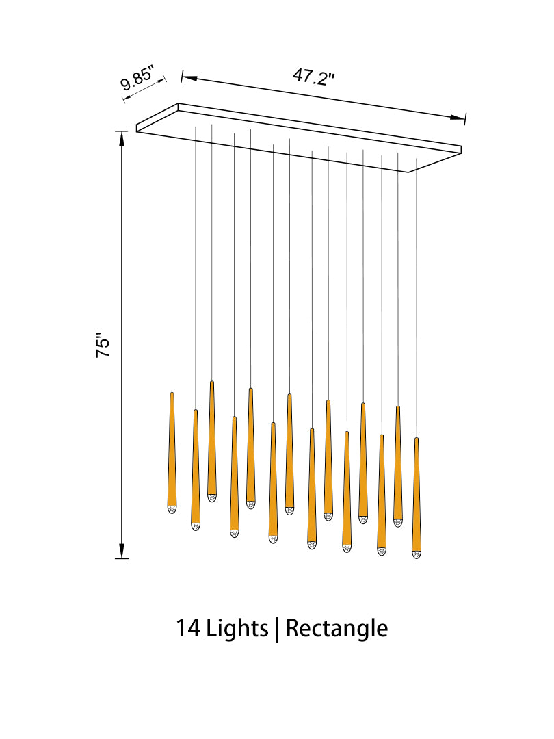 gold multi-light pendant fixtures for dinging table