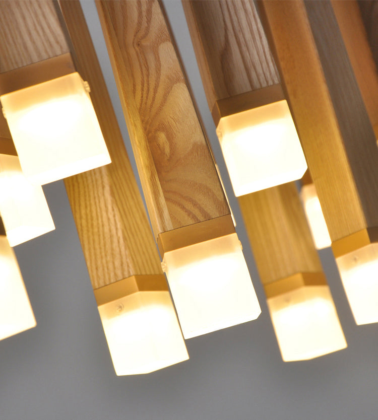 Cone Shades Modern Wood Chandelier