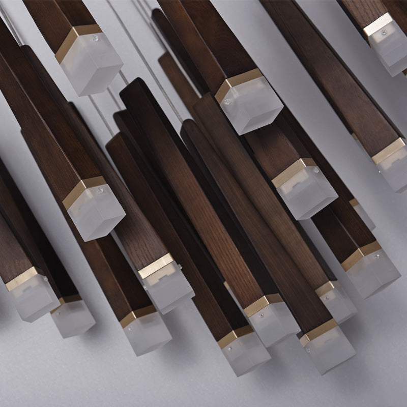 Cone Shades Modern Wood Chandelier