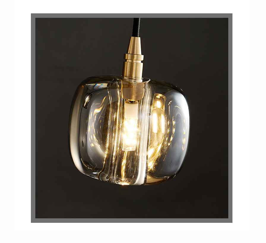 Aurorae Lighting single Cubes LED pendant light with clear geometric shade