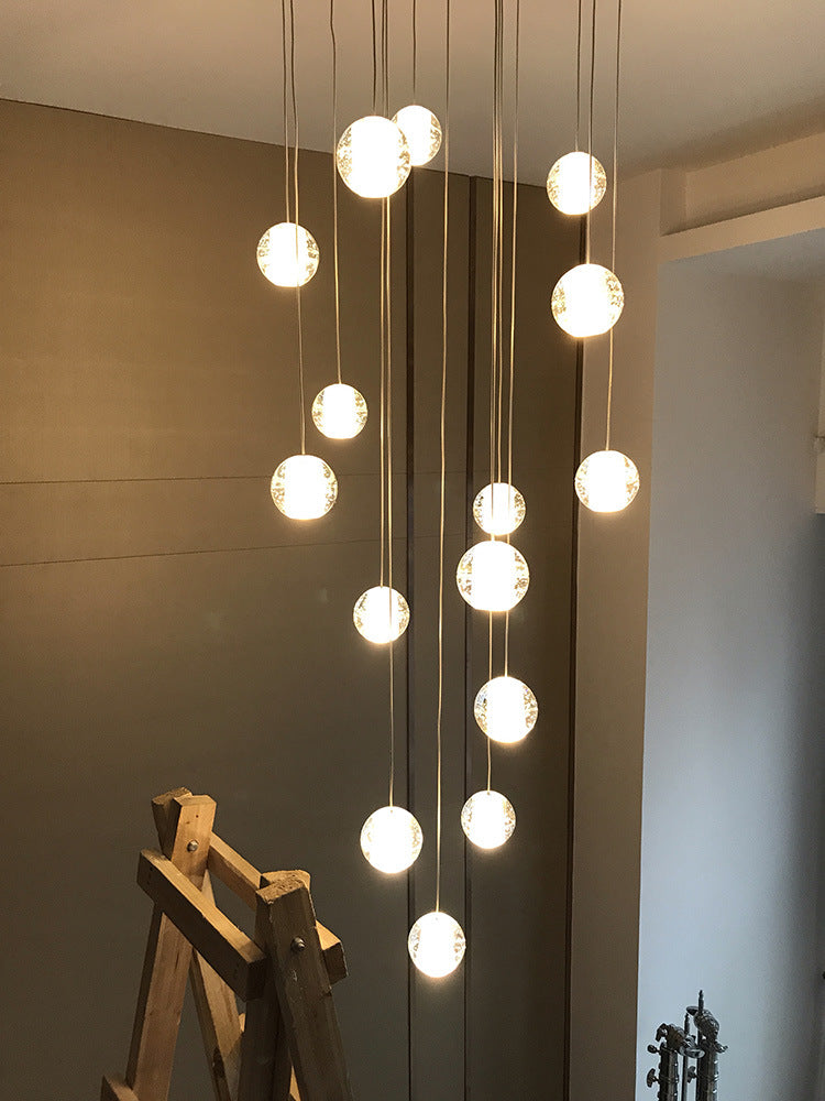 Aurorae Lighting crystal sphere chandelier unlit, highlighting the quality of the crystals