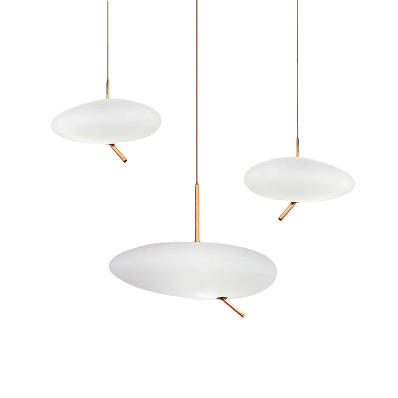 3 White Glass Hanging Pendant Light