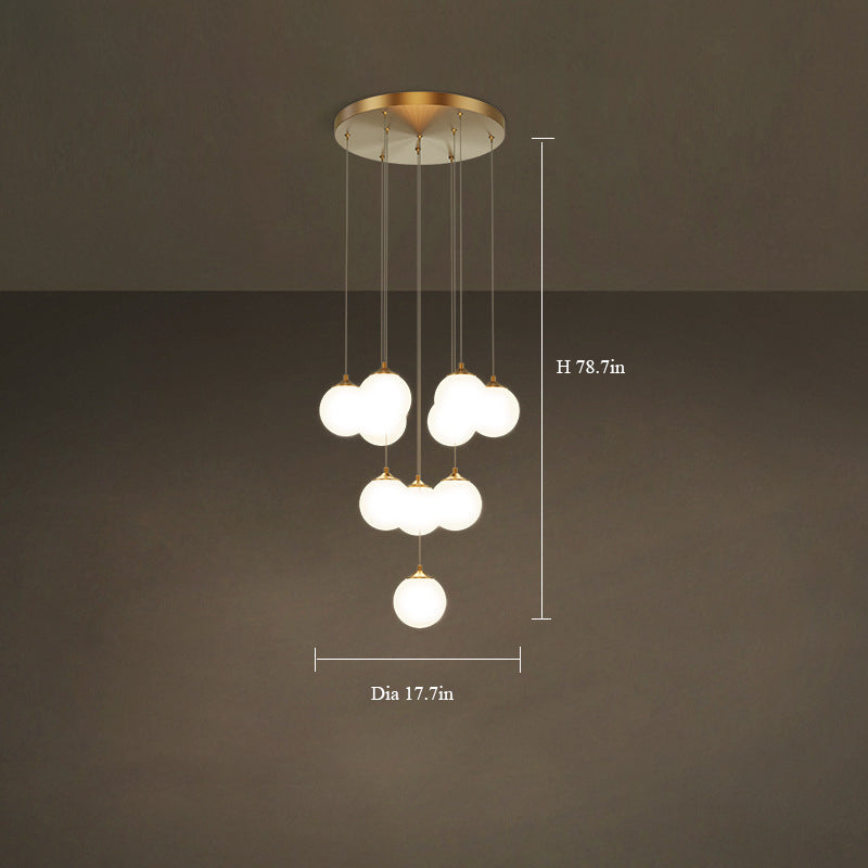 Dimensions of the modern milk white spherical pendant light
