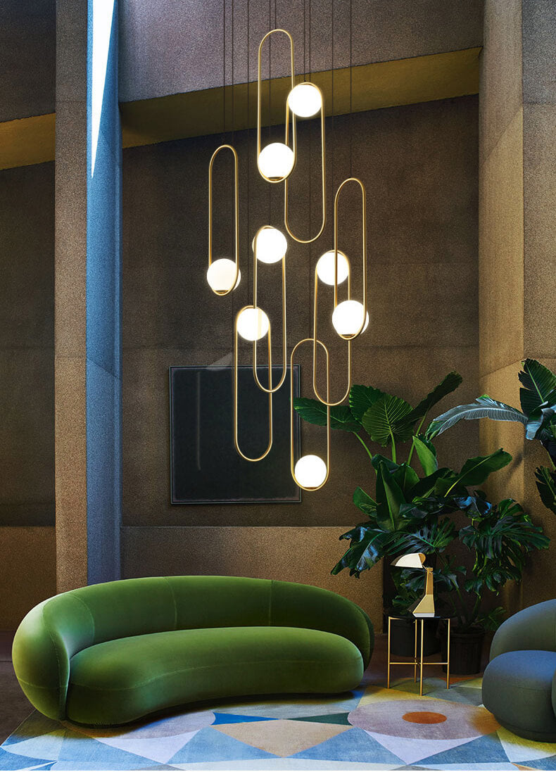 Minimalist entryway with Aurorae Lighting modern LED opal glass pendant light