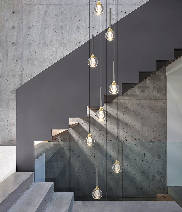 Modern Crystal Ball Pendant Light for Entryways