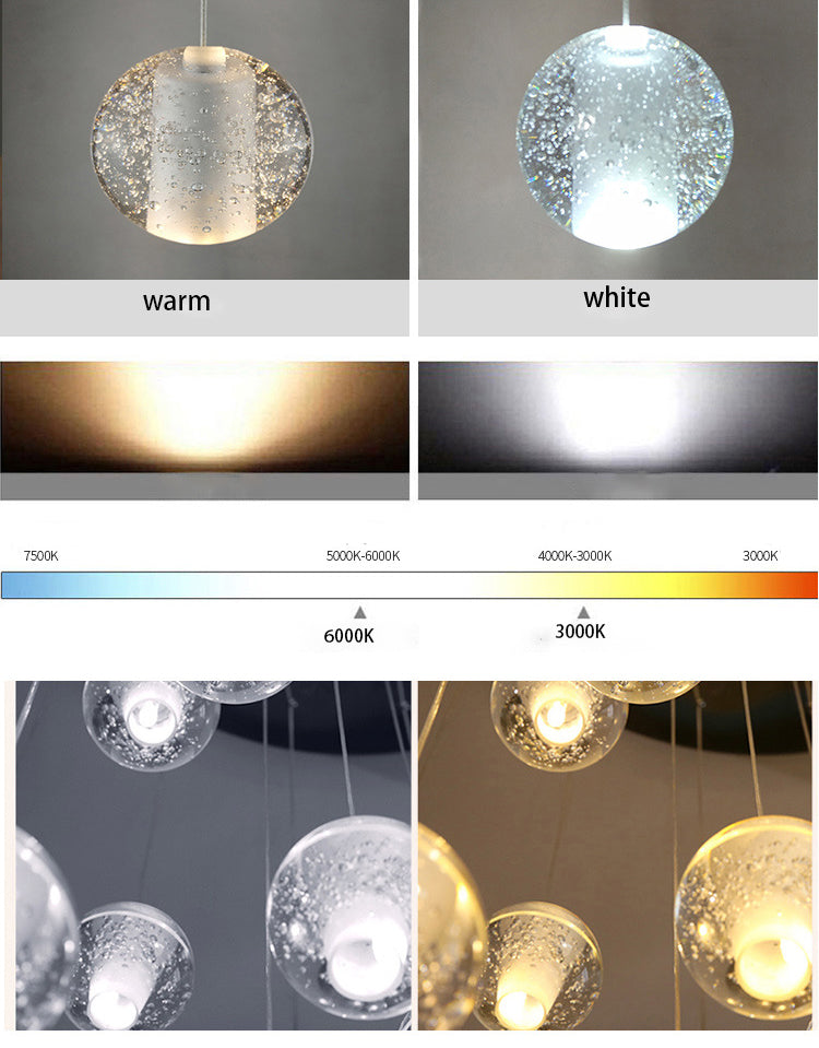 Illuminated Aurorae Lighting cast glass sphere LED pendant casting a soft, diffused glow