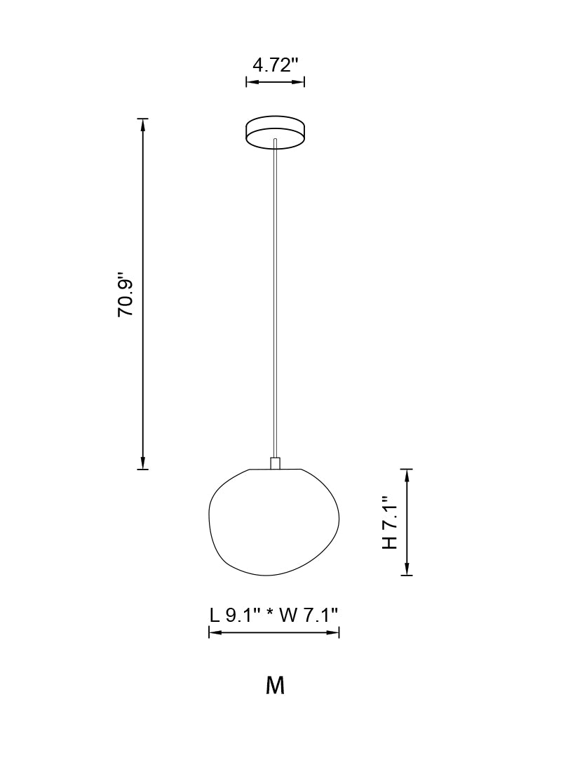 Single-pendant Pebbles Light with medium globe