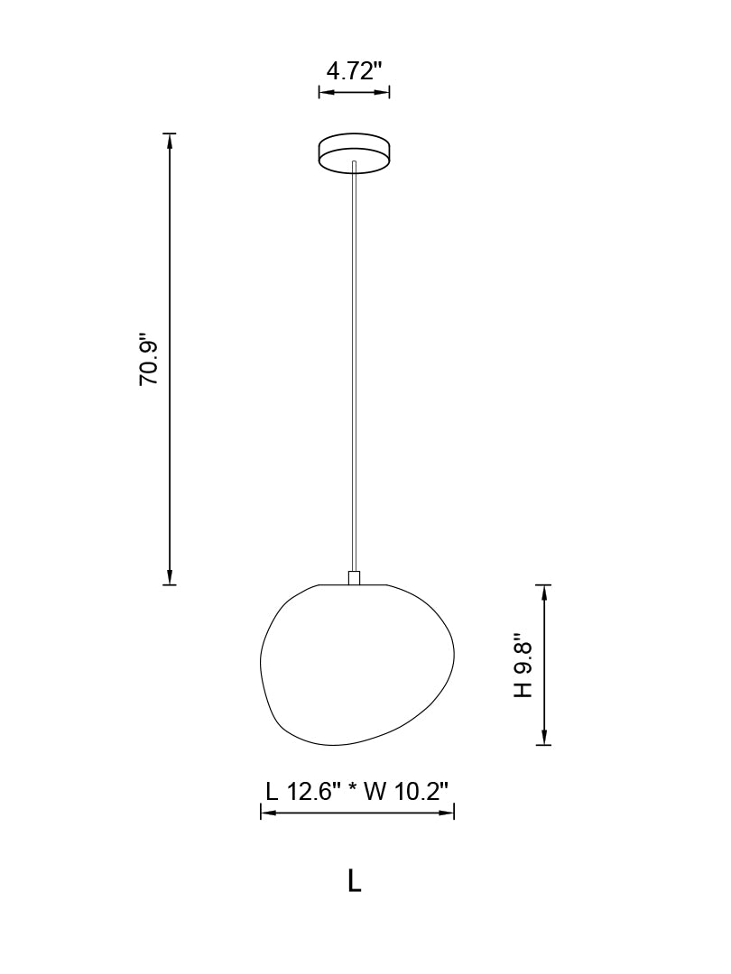 Single-pendant Pebbles Light with large globe