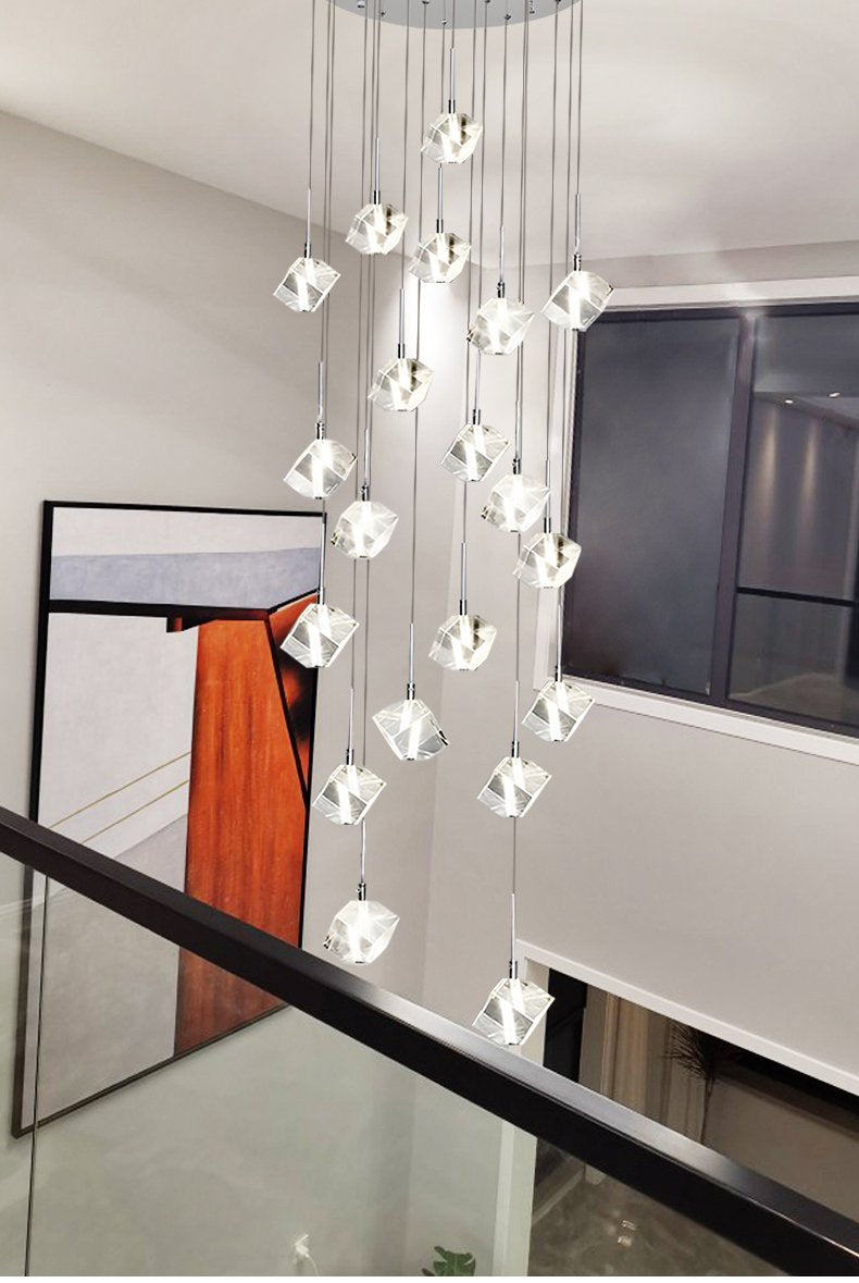 Aurorae Lighting modern crystal chandelier providing bright, even illumination