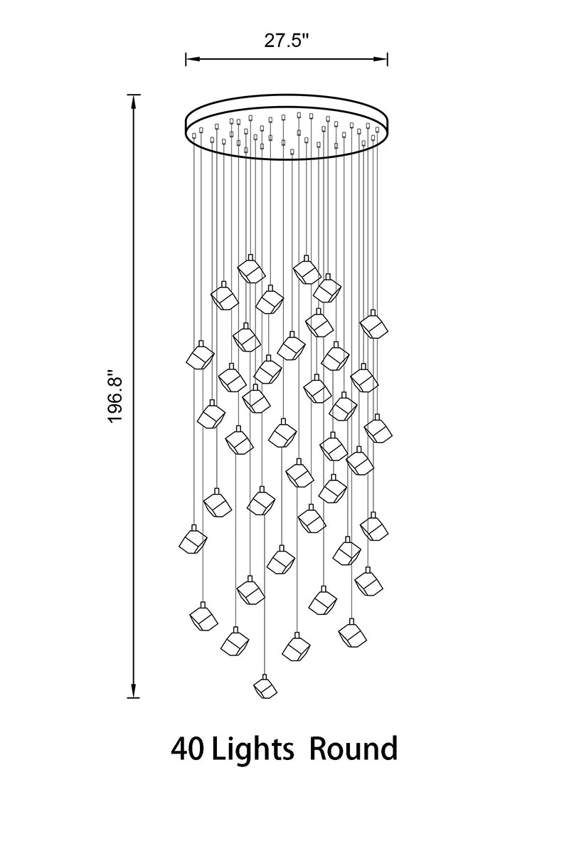 Polished chrome finish on Aurorae Lighting's contemporary crystal chandelier