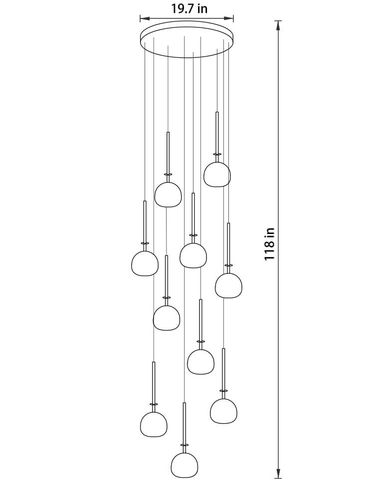 Aurorae’s 10-light pendant, a constellation of creamy globes casting warmth across medium-sized rooms.