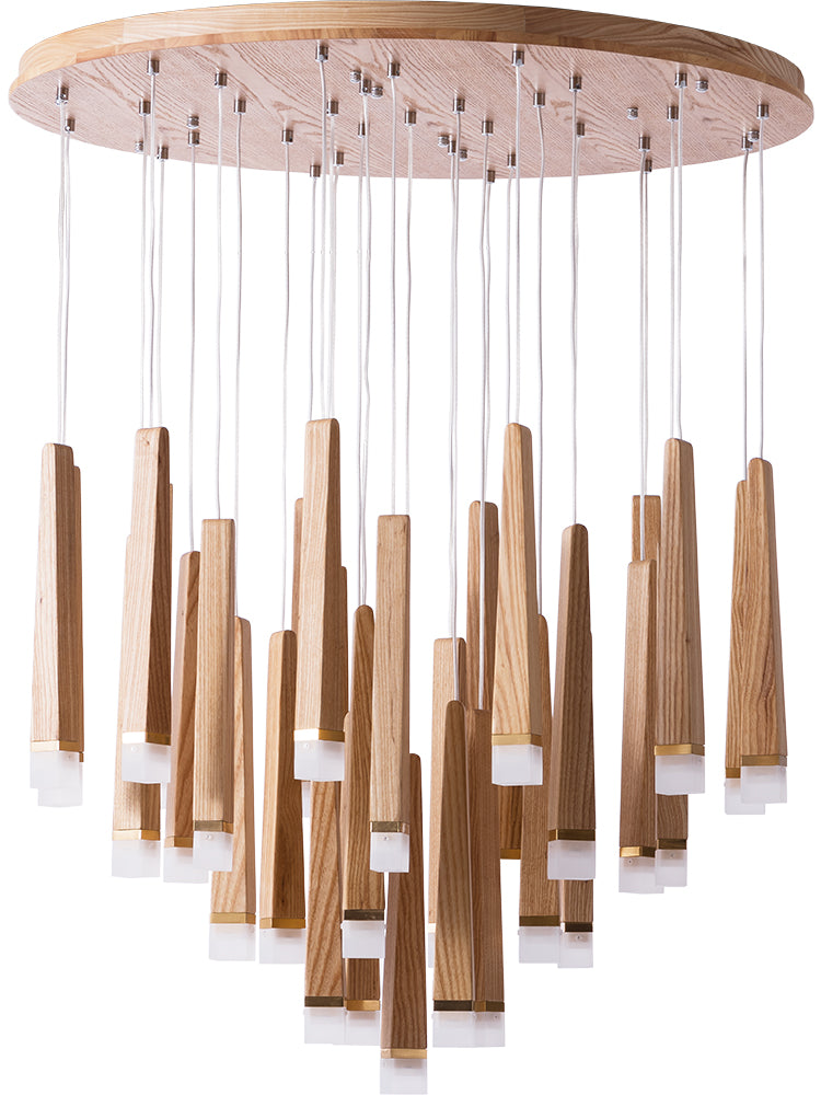 Cone Shades Modern Wood Chandelier