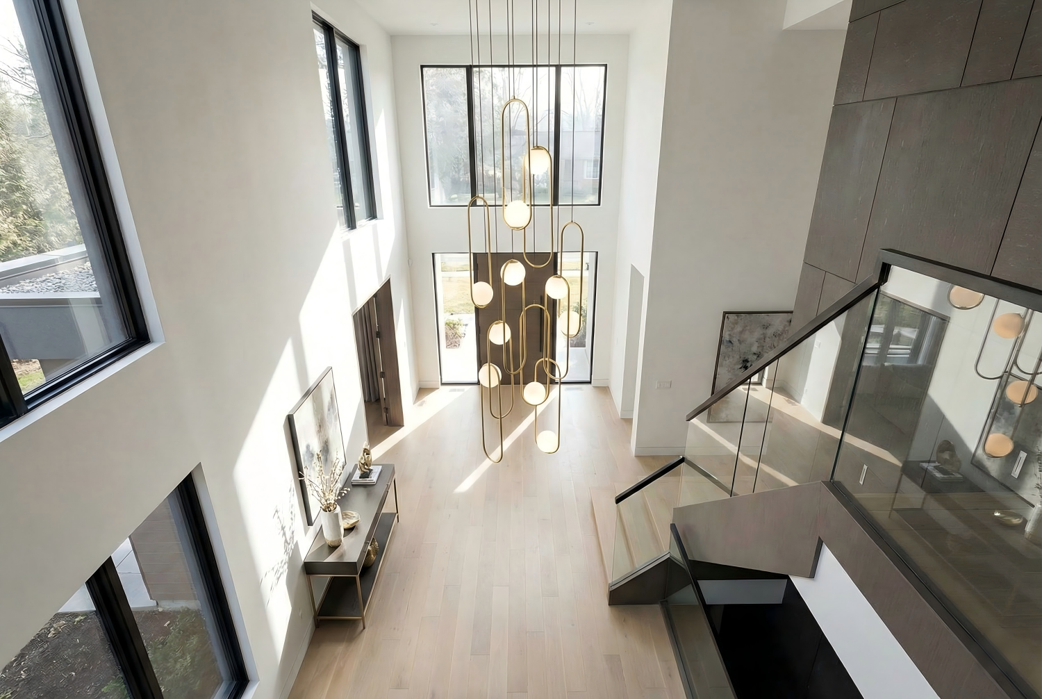 Illuminate Your Vision: The Modern LED Opal Glass Chandelier – A Statement of Sophistication