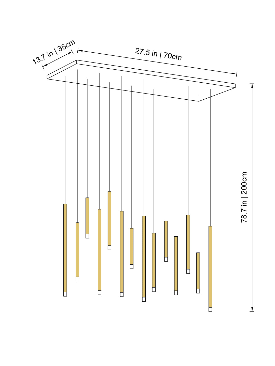 rectangle long tube pendant lighitng fixtures