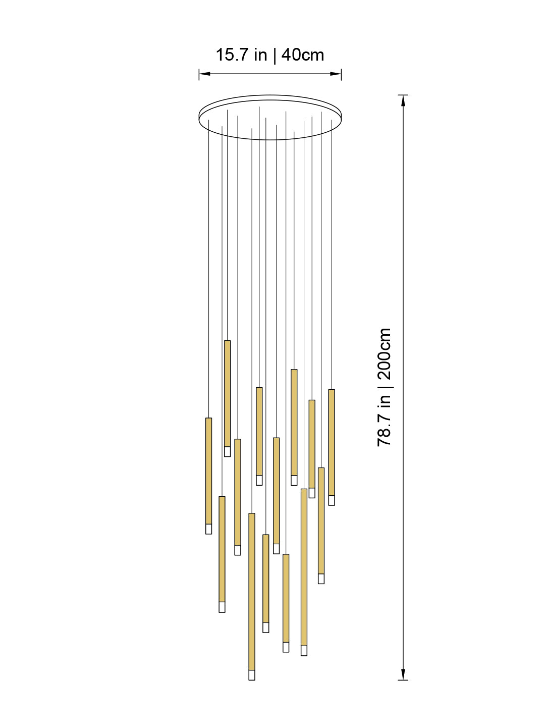 long tube stairwell hanging pendant fixtures