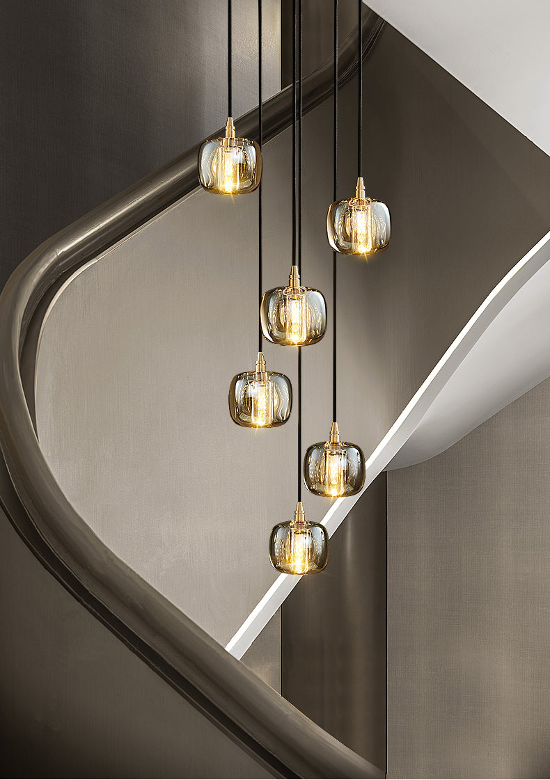 Cube Pendant Light for Stairs