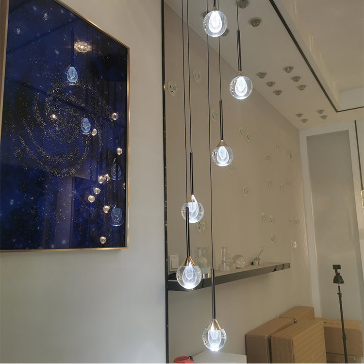 Modern Crystal Ball Pendant Light for Dinning Room